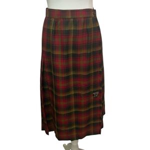 Gumushels Plaid Wool Wrap Skirt